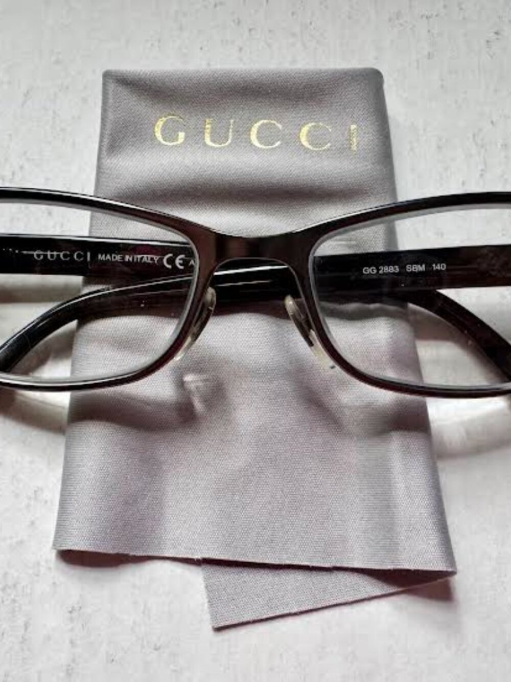 Gucci GG2883-SBM Satin Dark Ruthenium 55mm Metal Cat Eye Women's Eyeglasses - Picture 3 of 10